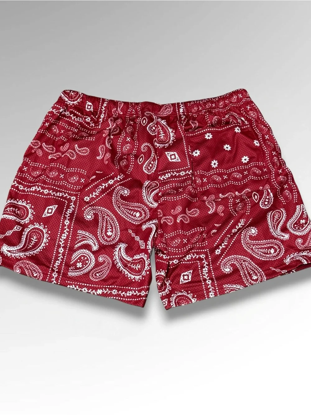 CVLA Red Paisley Mesh Shorts